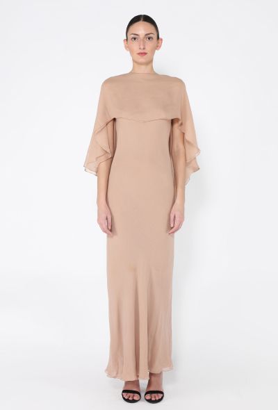 Halston RARE Early '70s Chiffon Cape Gown - 2