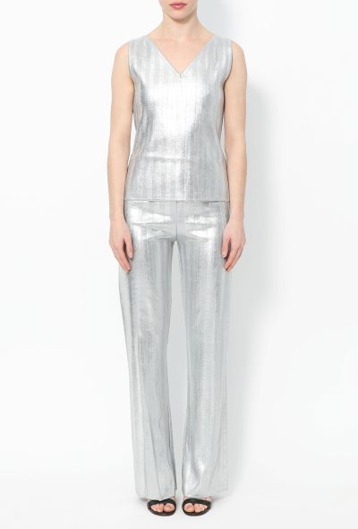 Thierry Mugler Metallic Striped Knit Ensemble – 2001 Couture Collection - 2