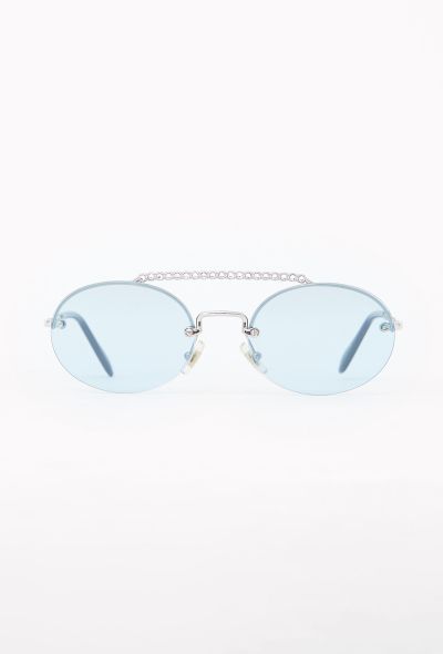 Miu Miu 2021 Oval Embellished Sunglasses - 1