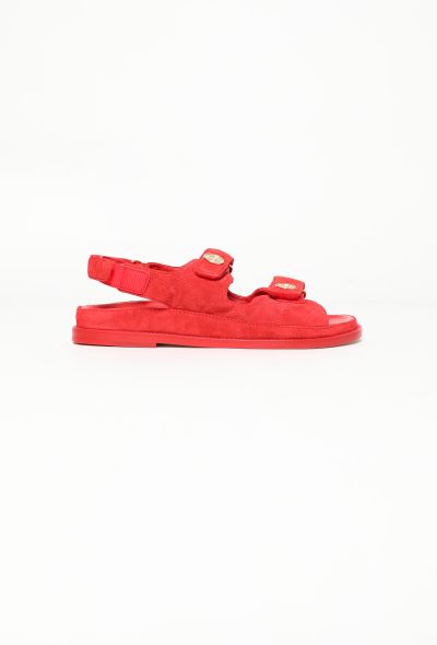Chanel 2022 Suede 'CC' Dad Sandals - 1
