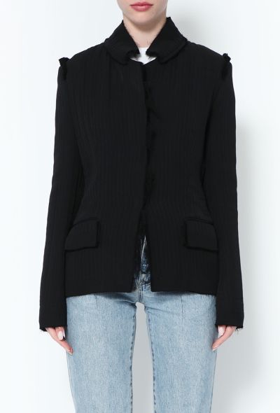 Saint Laurent Tom Ford Frayed Trim Silk Jacket - 2