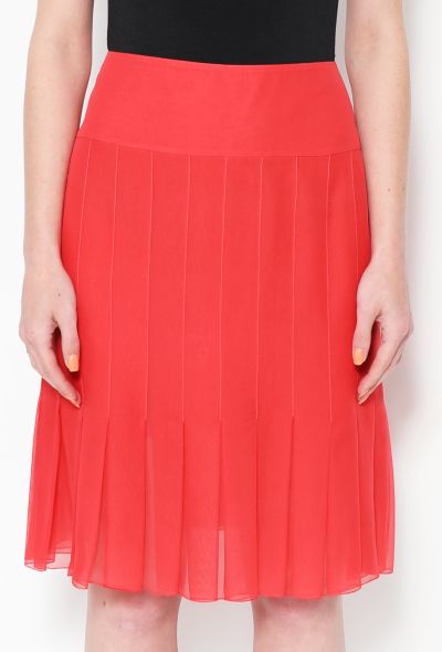 Chanel 2004 Pleated Silk Skirt - 2