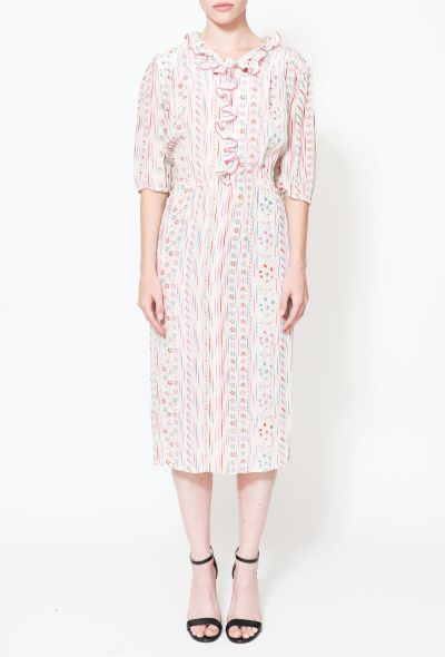 Louis Féraud Vintage Floral Striped Silk Dress - 2