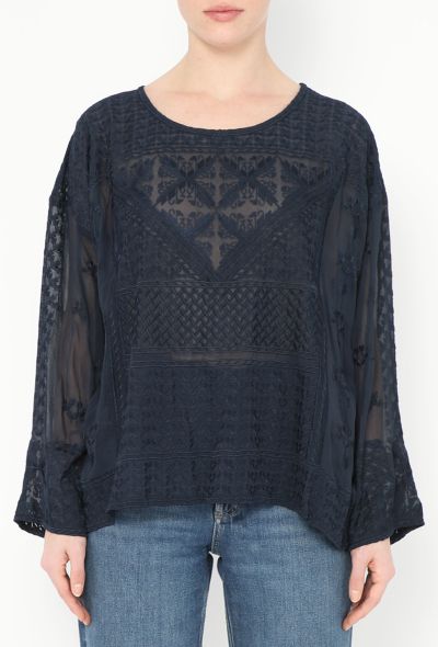 Isabel Marant Embroidered Silk Tunic Top - 1