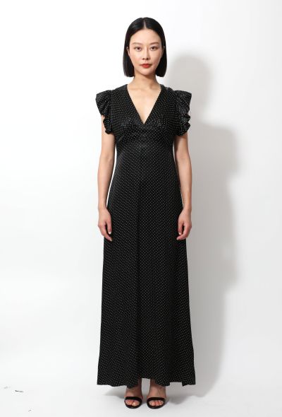Exquisite Vintage Polka Dot Maxi Dress - 1