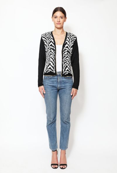 Rodarte Abstract Metallic Trim Cardigan - 2