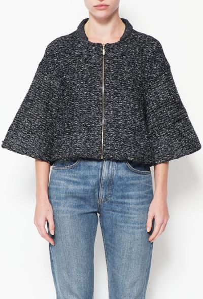 Chanel Tonal Embroidered Zip Jacket - 2