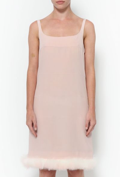 Prada Feather Trim Silk Dress - 2