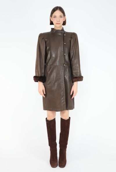 Saint Laurent Vintage Shearling-lined Leather Coat - 2