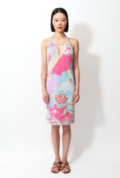 Leonard Fuchsia Floral Halter Dress - 2