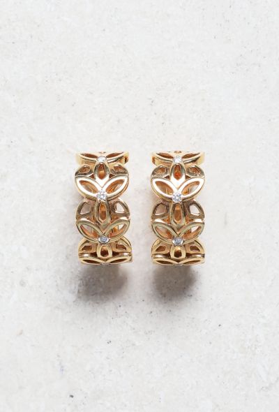 Mellerio 18k Gold & Diamond Floral Clip Earrings - 1