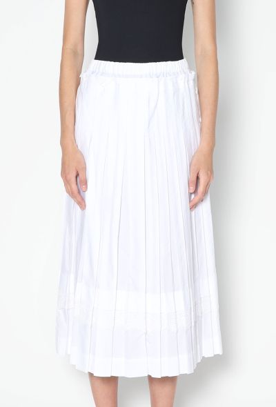 Simone Rocha 2022 Pleated Lace Poplin Skirt - 2