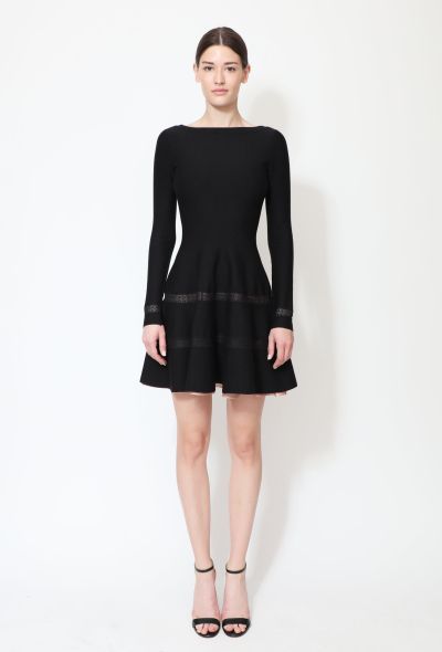 Alaïa Crochet Cut-Out Flared Skater Dress - 1