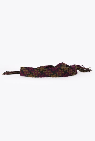 Saint Laurent Vintage Braided Suede Tassel Belt - 1