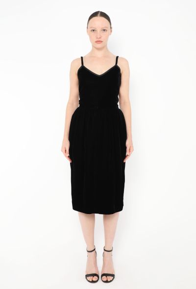 Saint Laurent Vintage Velvet Grosgrain Trim Dress - 1