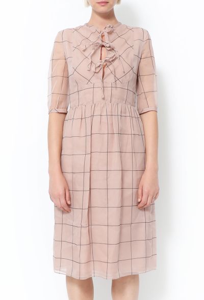 Valentino Checkered Silk Organza Dress - 2
