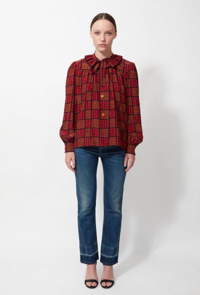 Givenchy Vintage Graphic Printed Lavallière Blouse - 1