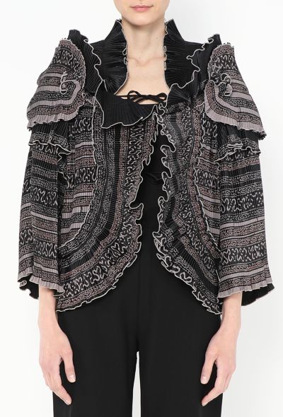 Zandra Rhodes Collector '70s Hand-Painted Plissé Jacket - 2
