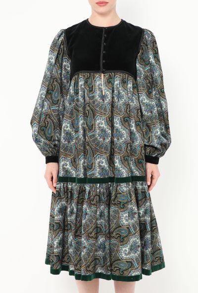 Saint Laurent Collector F/W 1977 Paisley Velvet Russian Dress - 2