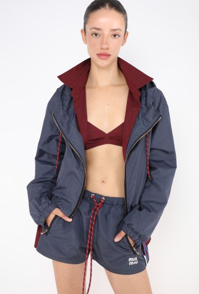 Miu Miu Navy Nylon Drawstring Shorts – Spring 2024 - 1