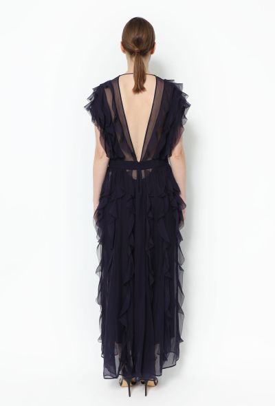 Valentino Silk Scalloped Ruffle Dress - 2
