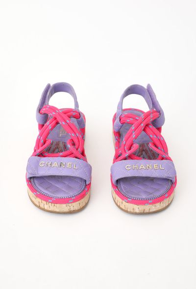 Chanel 2021 Quilted 'CC' Cord Sandals - 2
