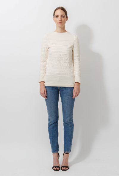 Céline Leather Striped Top - 2