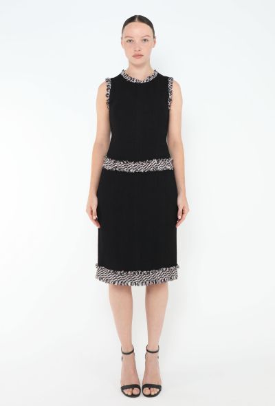 Chanel 2004 Frayed Trim Tweed Dress - 1
