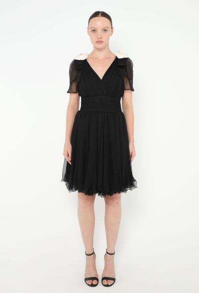 Gathered Chiffon Camélia Dress - 1