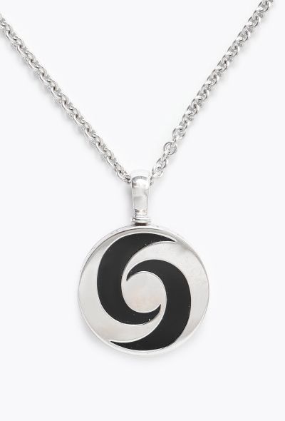 Bulgari 18k White Gold, Steel & Onyx Optical Illusion Necklace - 2