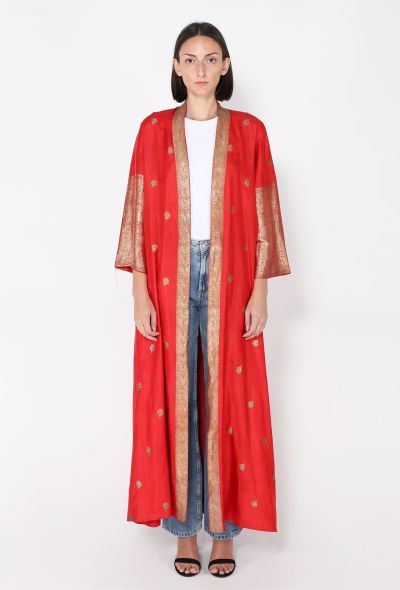 Brocade Trim Silk Overcoat, 1960s - 1