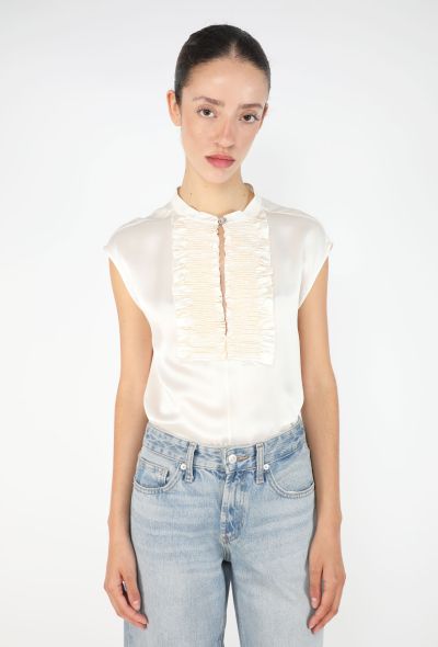 Chanel Pleated Silk Bib Blouse, 2020 - 2