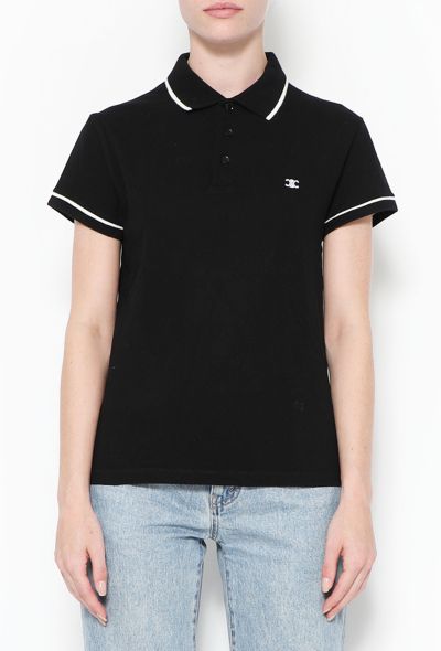 Céline 2021 Black Piqué Triomphe Polo - 1