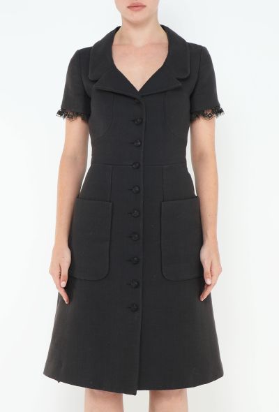 Chloé Early '90s Lace Trim Linen Dress - 2