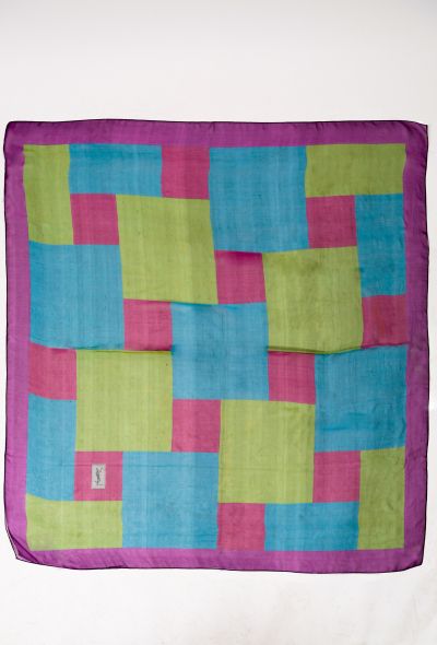 Saint Laurent Vintage Colorblock Silk Scarf - 2