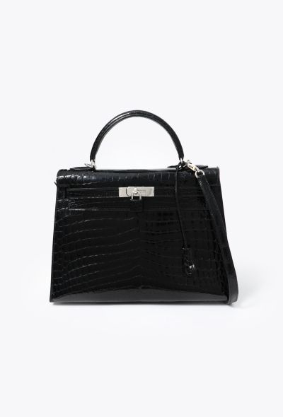 Hermès Black Niloticus Kelly Sellier 32 - 1