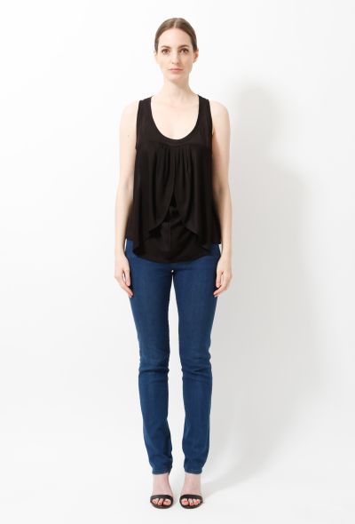 Balenciaga 2003 Draped Black Tank - 1