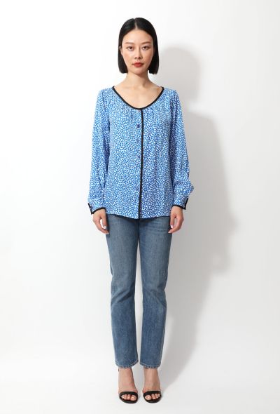 Saint Laurent Vintage Dotted Silk Blouse - 1