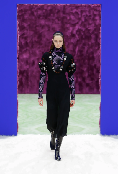Prada F/W 2021 Geometric Knit Crêpe Dress - 2