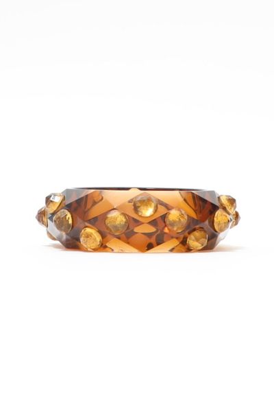 Exquisite Vintage 70s Studded Lucite Bracelet - 2