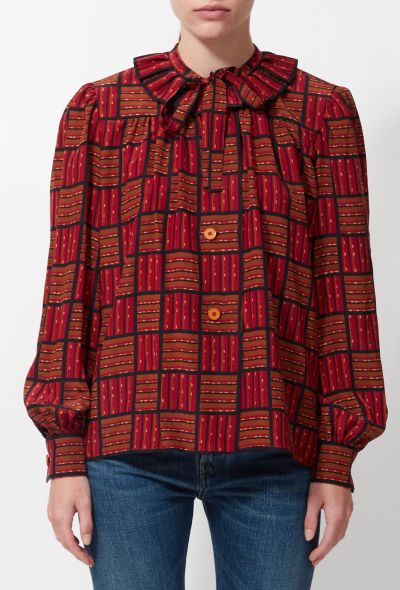 Givenchy Vintage Graphic Printed Lavallière Blouse - 2