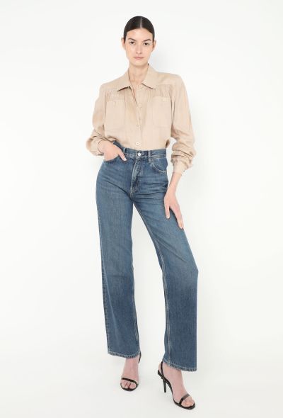 Valentino Vintage Ruched Linen Blouse - 2