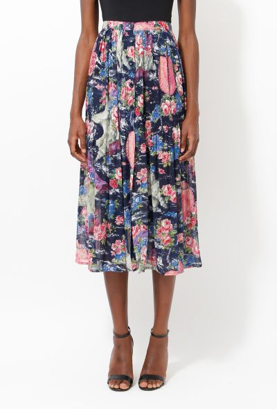 Kenzo '80s Pleated Flower Print Maxi Skirt - 2