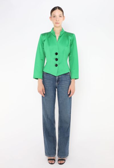 Saint Laurent 1992 Buttoned Satin Blazer - 2