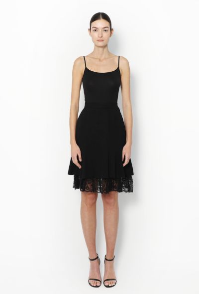Chanel Vintage Lace Trim Flared Skirt - 1