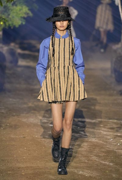 Dior S/S 2020 Woven Silk Skater Dress - 2