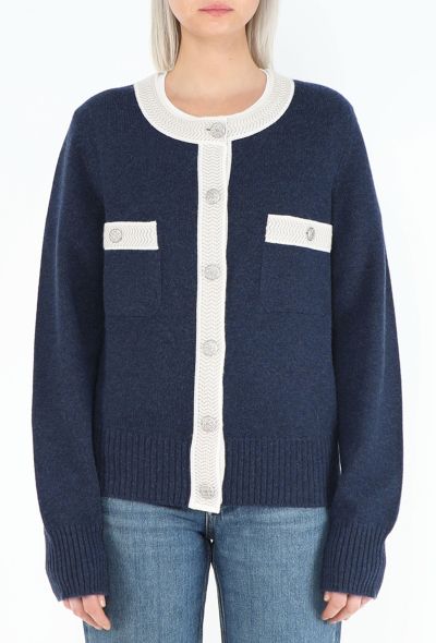Chanel Bicolor Cashmere Knit Cardigan - 1