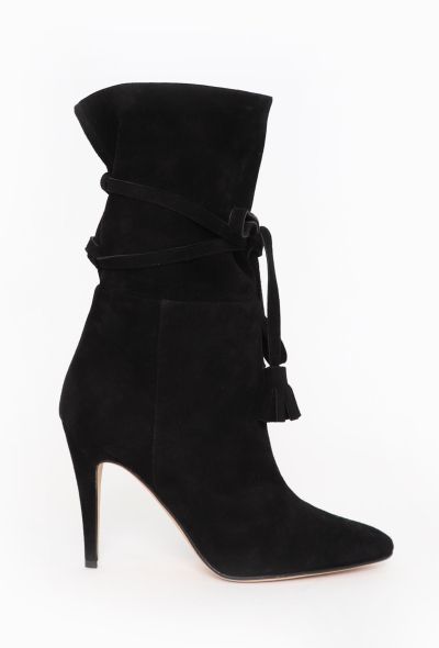 Manolo Blahnik Cavamod Suede Tassel Boots - 1
