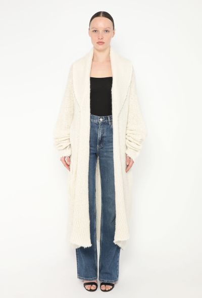 The Elder Statesman Distressed white Cashmere Cardigan - 1