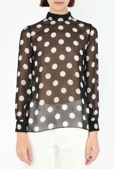 Céline Polka-Dot Georgette Blouse - 1